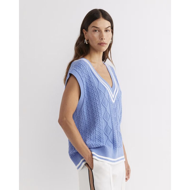Sportscraft Elka Cable Vneck Vest image number 2